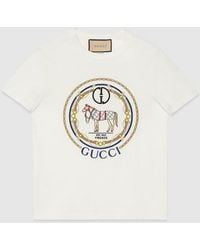 Gucci - Cotton Jersey T-Shirt With Interlocking G - Lyst