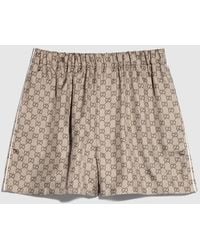 Gucci - Printed Silk Twill Shorts - Lyst