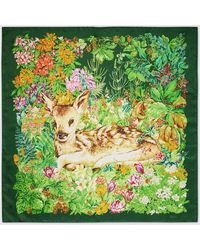 Gucci - Vierecktuch Aus Seide Mit 'Giardino Di Seta'-Print - Lyst