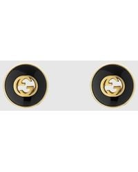 Gucci - Interlocking 18K Stud Earrings - Lyst