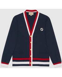 Gucci - Knit Wool Cardigan With Patch - Lyst