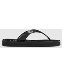 Gucci - Thong Sandal With Double G - Lyst