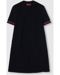 Gucci - Extra Fine Wool Dress With Web - Lyst