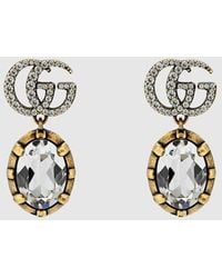 Gucci - Gg Marmont Crystal Earrings - Lyst