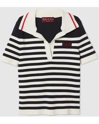 Gucci - Poloshirt Aus Gerippter Baumwolle Und Viskose - Lyst