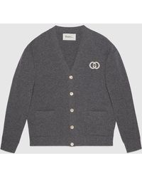 Gucci - Knit Wool Cardigan With Interlocking G - Lyst