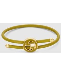 Gucci - Bracelet With Enamel Round Interlocking G - Lyst