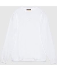 Gucci - Camiseta de Manga Larga de Punto de Algodón - Lyst