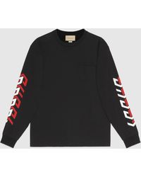 Gucci - T Shirt aus Baumwolle mit Spiegel Print - Lyst