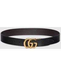 Gucci - Ceinture réversible en cuir avec boucle Double G - Lyst
