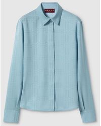 Gucci - Interlocking G Silk Jacquard Shirt - Lyst
