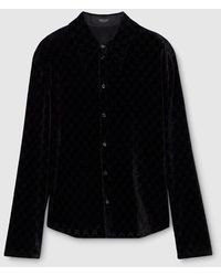 Gucci - Gg Stretch Devoré Velvet Shirt - Lyst