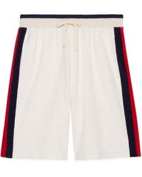 Gucci - GG Cotton Terry Cloth Shorts With Web - Lyst
