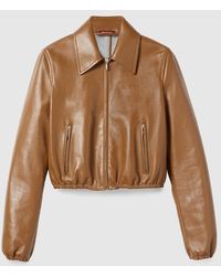 Gucci - Leather Jacket With Logo, Ready-To-Wear - Lyst
