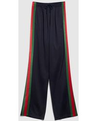 Gucci - Silk Cotton Sportswear Pants With Web, Size Xs, Ready-To-Wear - Lyst