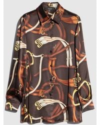 Gucci - Printed Silk Satin Shirt - Lyst