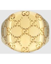 Gucci - Gg Motif Signet Ring - Lyst
