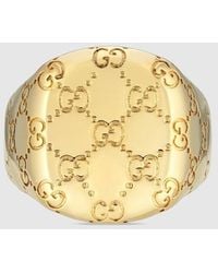 Gucci - Gg Motif Signet Ring - Lyst