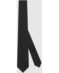 Gucci - Silk Tie With Double G Detail, Silk - Lyst