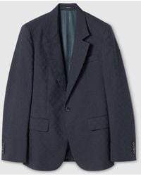 Gucci - Single-Breasted Gg Wool Jacket - Lyst