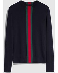 Gucci - Knit Cotton Sweater With Web Intarsia, Size Xxxl, Ready-To-Wear - Lyst