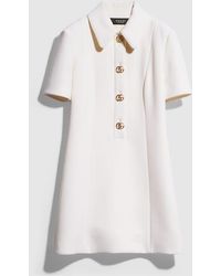 Gucci - Crêpe Wool Dress With Double G Button, Size 40 It, Ready-To-Wear - Lyst