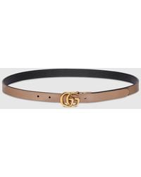 Gucci - Gg Marmont Reversible Thin Belt, Size 100 - Lyst