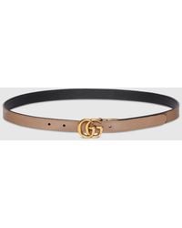 Gucci - Cintura Sottile Reversibile Gg Marmont, Taglia 100 - Lyst
