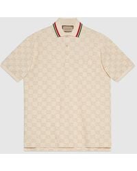 Gucci - Monogram-embroidered Stretch-cotton Piqué Polo Shirt - Lyst