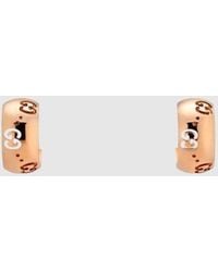 Gucci - Orecchini A Cerchio Gg Icon Oro 18K - Lyst