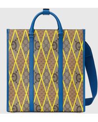 Gucci Großer Shopper mit GG Rhombus-Print - Blau