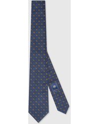 Gucci - Krawatte aus Seidenjacquard mit Doppel G und Punkt-Print - Lyst
