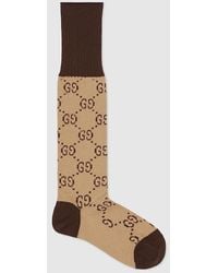 Gucci - Monogram-pattern Stretch-cotton Blend Socks - Lyst