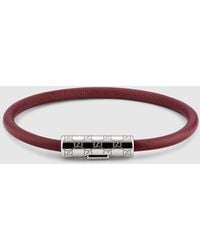 Gucci - Bracelet With Gg Detail Leather - Lyst