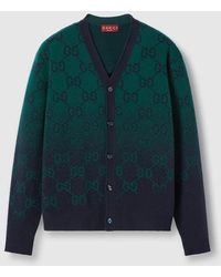 Gucci - Gg Degradé Wool Jacquard Cardigan - Lyst