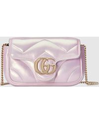 Gucci - 〔GGマーモント〕スーパーミニバッグ, ピンク, Leather - Lyst