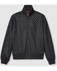 Gucci - Printed Technical Jersey Zip Sweatshirt - Lyst