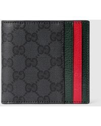 Gucci - Bi-Fold Wallet With Web Card Slots, Gg Canvas - Lyst