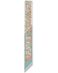 Gucci - Floral Print Silk Neck Bow - Lyst