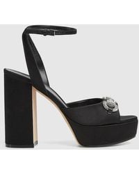 Gucci - Platform Sandal With Crystal Horsebit, Size 35 It - Lyst