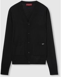 Gucci - Fine Wool Knit Cardigan With Intarsia - Lyst
