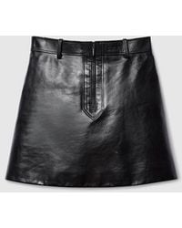 Gucci - Leather Mini Skirt - Lyst