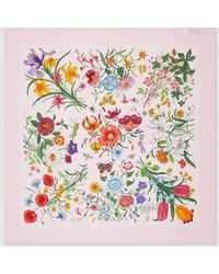 Gucci - "Flora" Silk Scarf - Lyst
