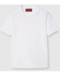 Gucci - T-Shirt Aus Leichtem Baumwolljersey - Lyst