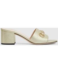 Gucci - Slide Sandal With Horsebit, Leather - Lyst