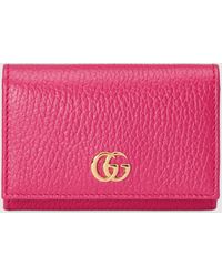 Gucci - ダブルg カードケース(名刺入れ), ピンク, Leather - Lyst