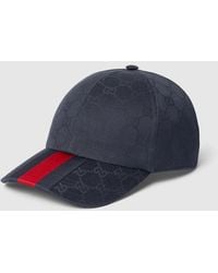 Gucci - Gg Cotton Baseball Hat With Web, Fabric - Lyst