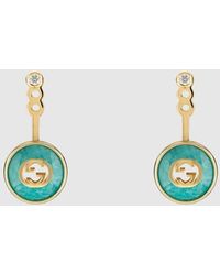 Gucci - Pendiente Interlocking De 18 Ct - Lyst