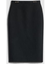 Gucci - Wool Crêpe Skirt With Horsebit - Lyst