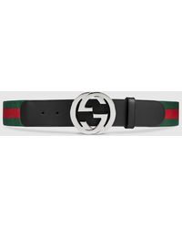 Gucci - Web Belt With G Buckle - Lyst